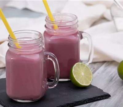 Fruchtiger Drink mit Joghurt und Brombeeren Fruchtiger Drink mit Joghurt und Brombeeren